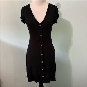 Shinestar black button down dress